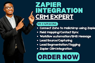 connect zoho crm to mailchimp using zapier for marketing workflow automation