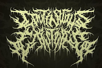 make a chaotic bestial black metal logo