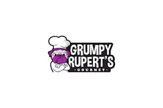 design cool grumpy rupert gourmet foods logo