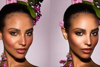 do skin retouching photo retouching white background