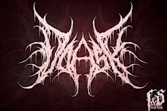 create hardcore,punk,metal band logo with raw style