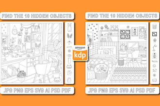 draw unique hidden object coloring pages for kids and adults