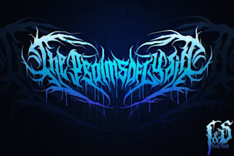 costum font hand drawing, death metal, logo design
