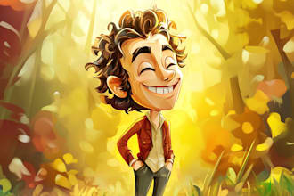 make funny caricature portrait and cartoon