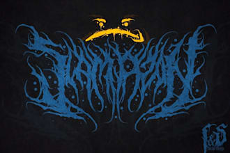 draw a detailed, brutal metal band logo