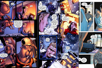 do graphic novel illustration, nsfw comic page, comic art as comic book artist