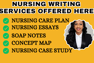 provide nursing services, care plan, soap note, case study and concept map