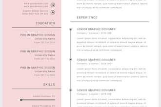 make professional resume design and cv template