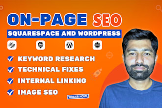 do on page SEO of squarespace and wordpress website