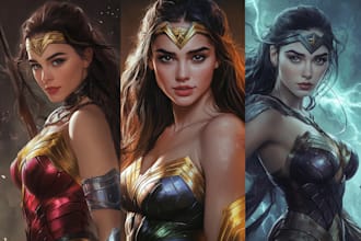 do a superhero or fantasy character portrait of you