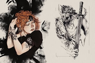 make custom tattoo anime into geometric design for you