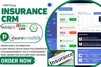 setup insurance crm zoho salesmate radiusbob insureio agencybloc flowlu monday