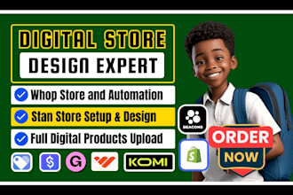 stan store beacons ai whop store komi io payhip esty shop shopify store gumroad