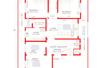 2d functional and modern architectural planning with space optimization
