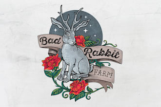 design tattoo inspired bad rabbit farm logo