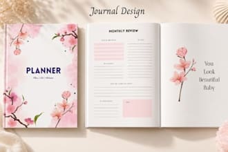 canva journal design, kdp journal, prayer journal, notebook cover