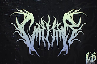 hand draw a detailed doom metal logo