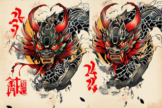 draw amazing japanese oriental tattoo