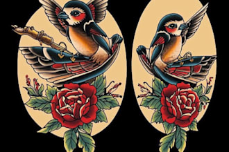 do traditional or old school tattoo designs for you