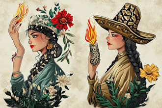 draw custom american traditional tattoo design for you