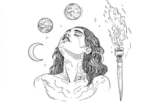 make a minimalist lineart tattoo design or illustration