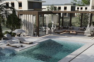 create a custom outdoor living space design with 3d renderings and 2d plans