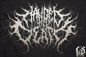 make a dark art logo, brutal, death metal band and horror