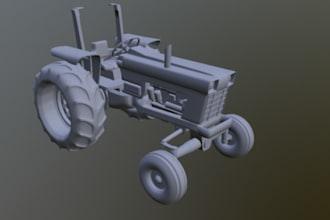 deliver 3d tractor, vintage mini truck,moc lego for printing,carve trpg vehicle