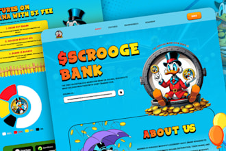 design meme coin landing page, meme coin website, crypto website, memecoin