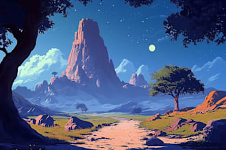 make a environment concept art, fantasy worlds