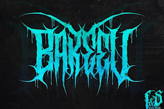 black metal, death metal, deathcore emblem monogram band logo