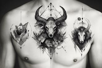 create unique custom geometric tattoo design