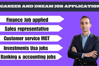 hunt and apply for finance sales rep customer services investment accounting
