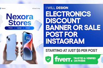 design electronics discount banner or sale post for instagram, facebook