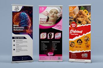 prepare creative roll up, pull up and pop up retractable banner designs for you