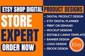 setup etsy digital products shop design etsy pod printify etsy print on demand