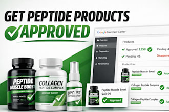 setup and approve peptide products in google merchant center