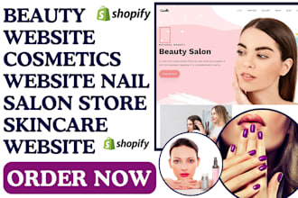 design beauty shopify store cosmetics website nail salon store skincare website