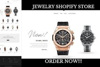 build jewelry shopify website redesign necklace and watch dropshipping store