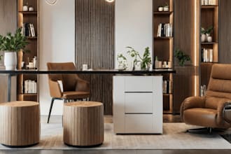 do interior design for office, home office, gaming room and coworking spaces