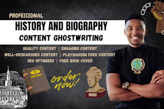 research and ghostwrite on history and biography, memoir