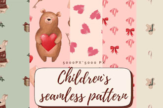 design seamless kids  pattern for fabric, wallpaper and more