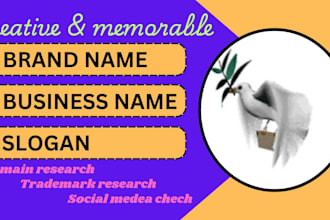 create catchy brand names, business names and  slogans