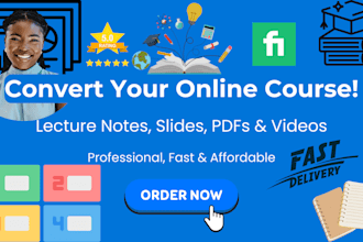 convert your online courses into lecture notes PDF guides ppt slides tella video