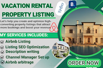 set up airbnb listing, vrbo, vacation rental, airbnb promotion and airbnb SEO