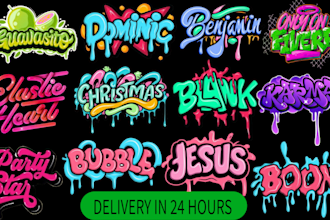 custom graffiti airbrush logo or t shirt urban handstyle tag lettering signature