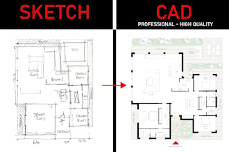 do architectural floor plan, elevations, sections dwg