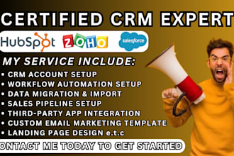 do full setup automation integration for hubspot crm salesforce crm zoho crm