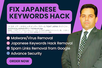 fix japanese keywords hack, SEO spam, remove wordpress virus removal