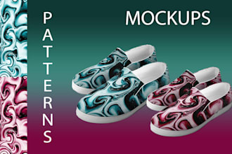 create unique and stylish footwear pattern designs with free mockups